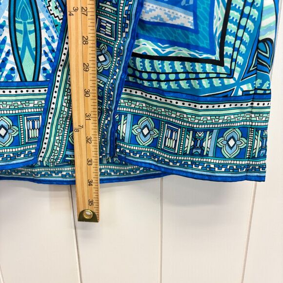 Cato Womens Straight Boho Beach Maxi Faux Wrap Skirt Size S Blue Island Vacation - Picture 9 of 9